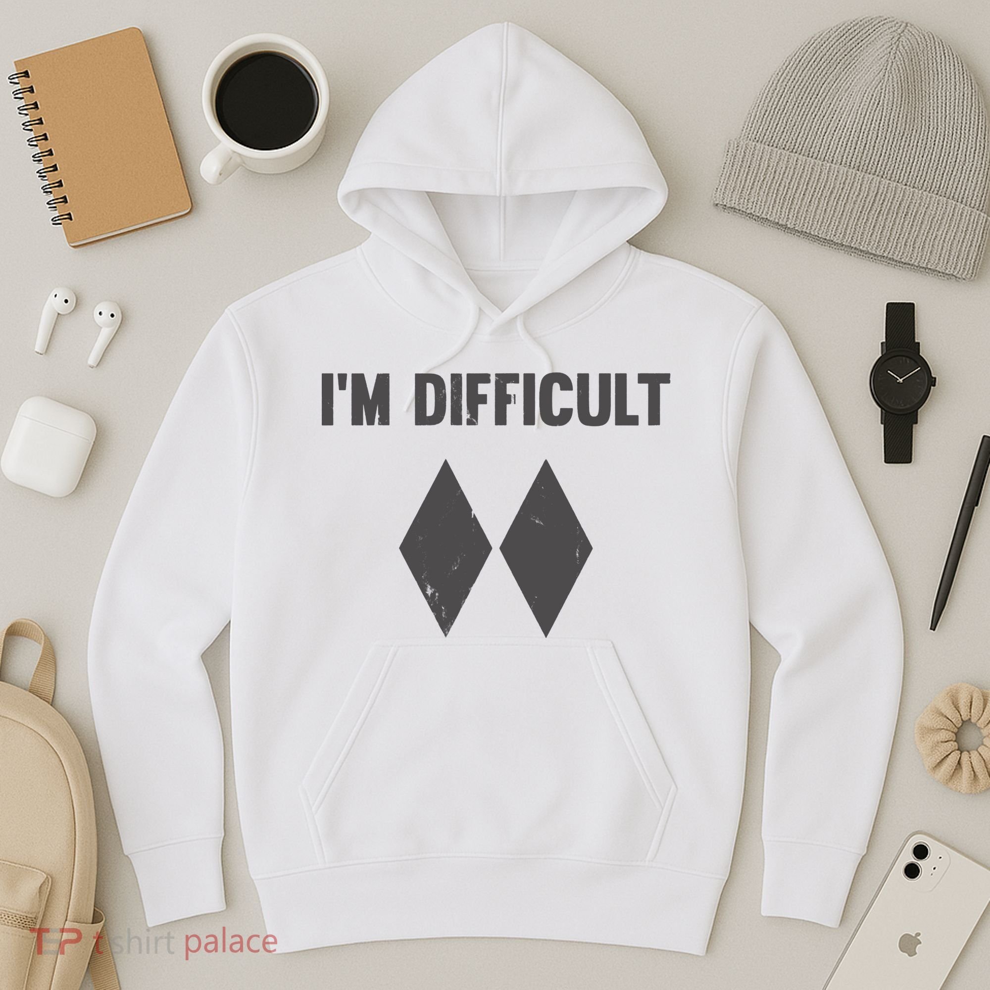 Im Difficult Black Diamond Hoodie