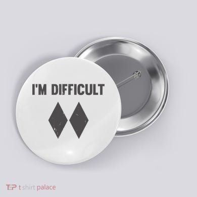 Im Difficult Black Diamond Button