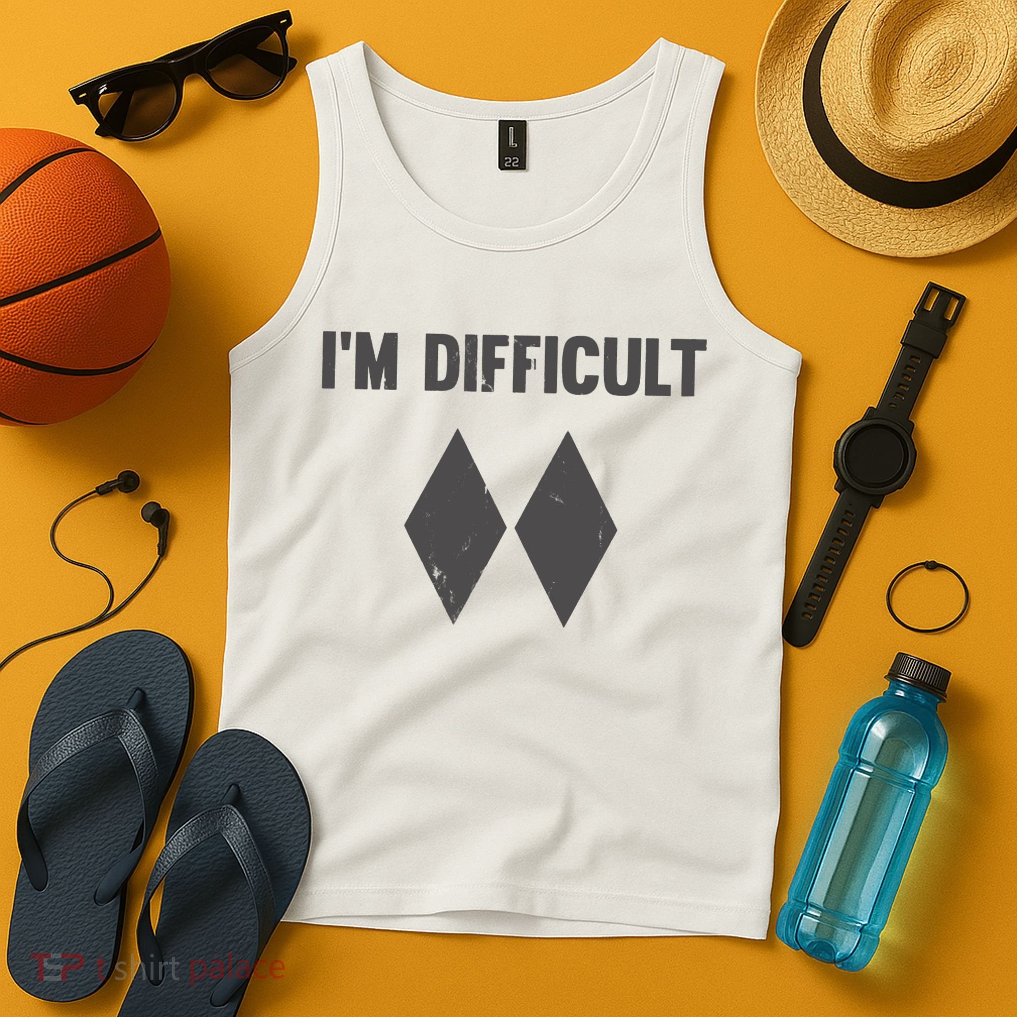 Im Difficult Black Diamond Tank Top