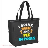I Drink Beer And Pee in Pools Lake River Gifts Tote Bag thumb 2