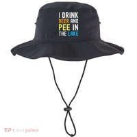 I Drink Beer I Pee In The Lake Funny Summer Vacation Bucket Hat thumb 0