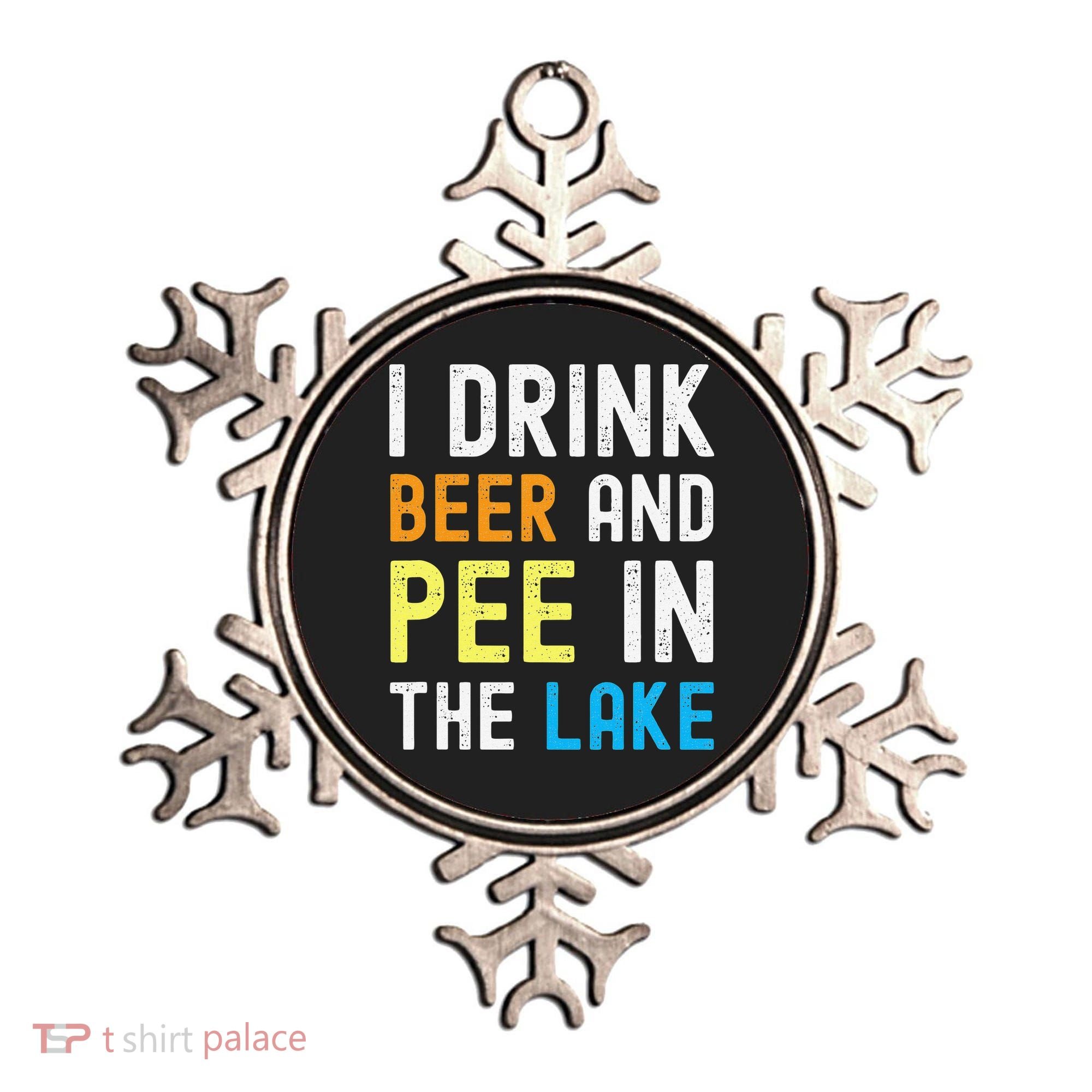 I Drink Beer I Pee In The Lake Funny Summer Vacation Ornament