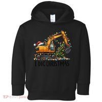 I Dig Christmas Excavator Construction Truck Digging Xmas Toddler Hoodie thumb 0
