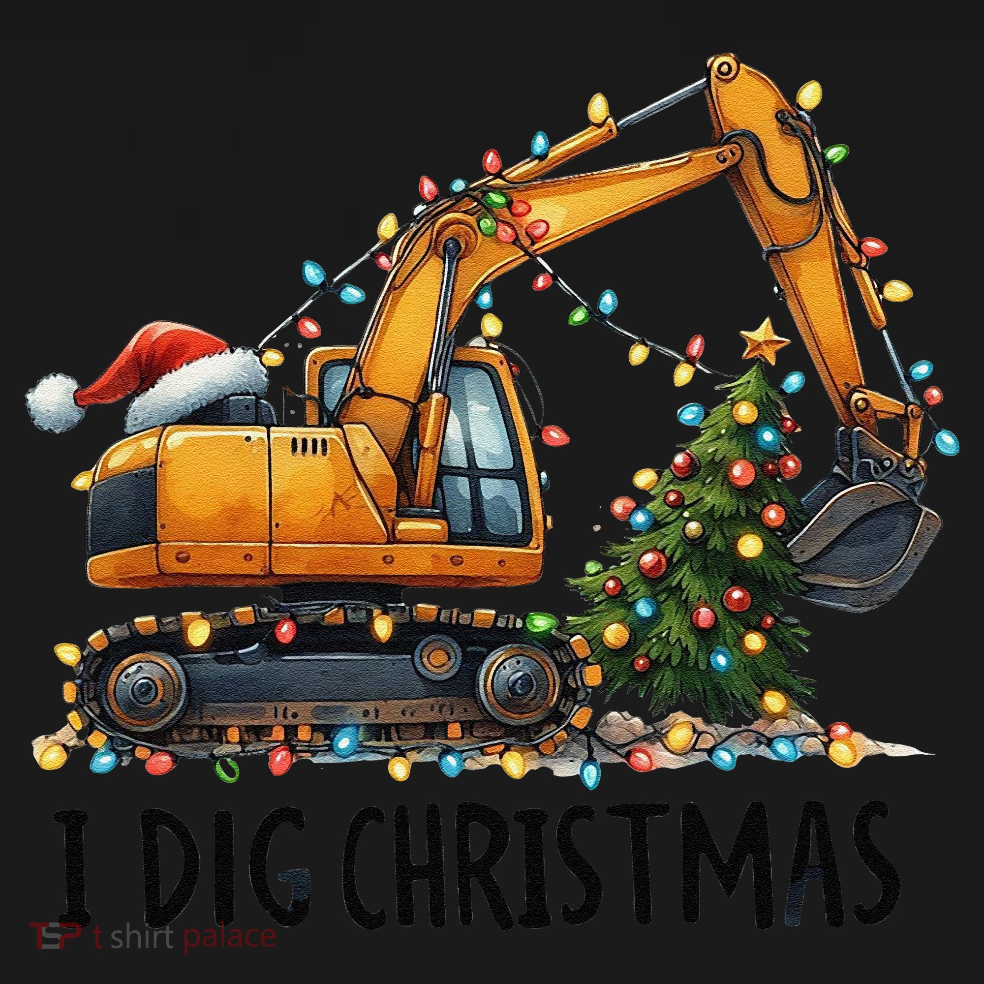 I Dig Christmas Excavator Construction Truck Digging Xmas Toddler Hoodie