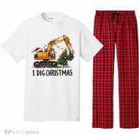 I Dig Christmas Excavator Construction Truck Digging Xmas Pajama Set thumb 0