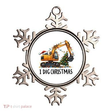 I Dig Christmas Excavator Construction Truck Digging Xmas Ornament