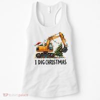 I Dig Christmas Excavator Construction Truck Digging Xmas Women's Tank Top thumb 0