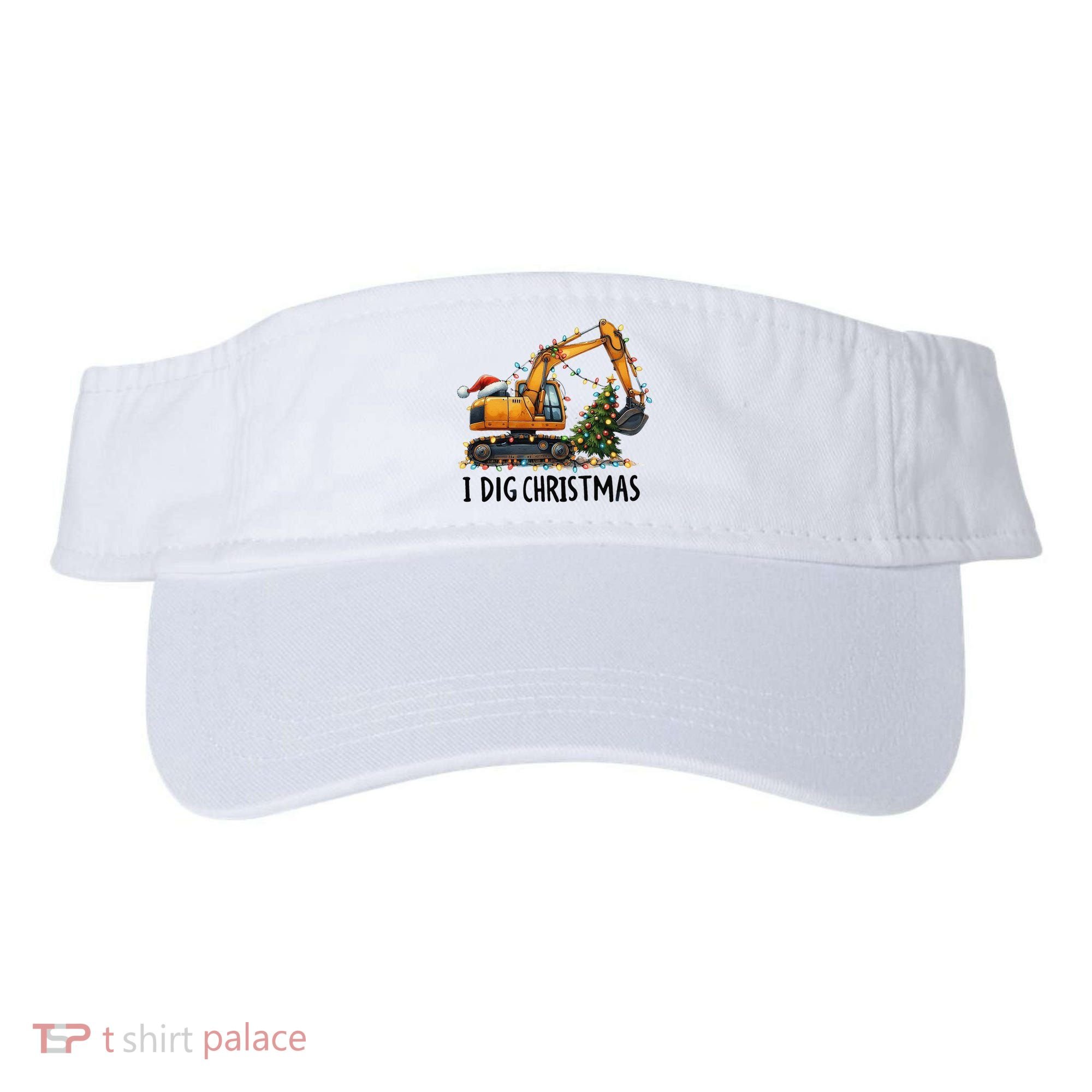 I Dig Christmas Excavator Construction Truck Digging Xmas Visor