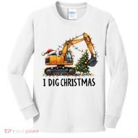 I Dig Christmas Excavator Construction Truck Digging Xmas Kids Long Sleeve Shirt thumb 0