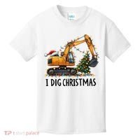 I Dig Christmas Excavator Construction Truck Digging Xmas Kids T-Shirt thumb 0