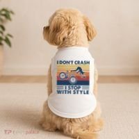 I DonT Crash I Stop With Style Bicycle Funny Doggie Tank thumb 2