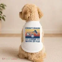 I DonT Crash I Stop With Style Bicycle Funny Doggie Tank thumb 2