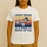 I DonT Crash I Stop With Style Bicycle Funny T-Shirt thumb 4