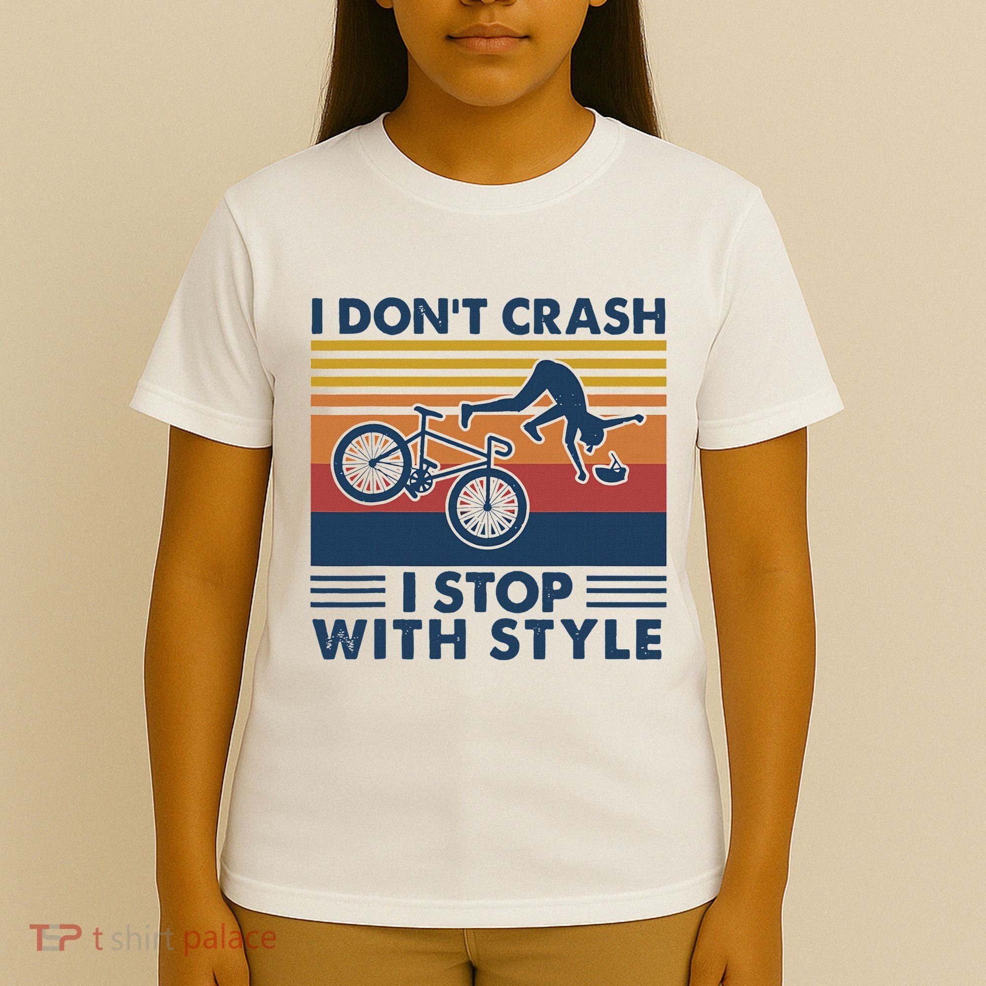I DonT Crash I Stop With Style Bicycle Funny T-Shirt