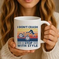 I DonT Crash I Stop With Style Bicycle Funny Coffee Mug thumb 3
