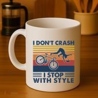 I DonT Crash I Stop With Style Bicycle Funny Coffee Mug thumb 4