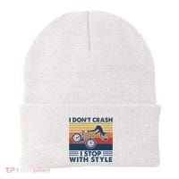 I DonT Crash I Stop With Style Bicycle Funny Beanie thumb 0