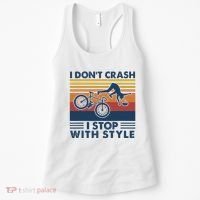 I DonT Crash I Stop With Style Bicycle Funny Women's Tank Top thumb 0