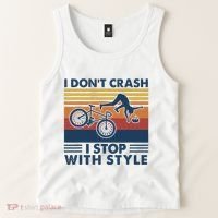 I DonT Crash I Stop With Style Bicycle Funny Tank Top thumb 2