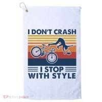 I DonT Crash I Stop With Style Bicycle Funny Golf Towel thumb 0