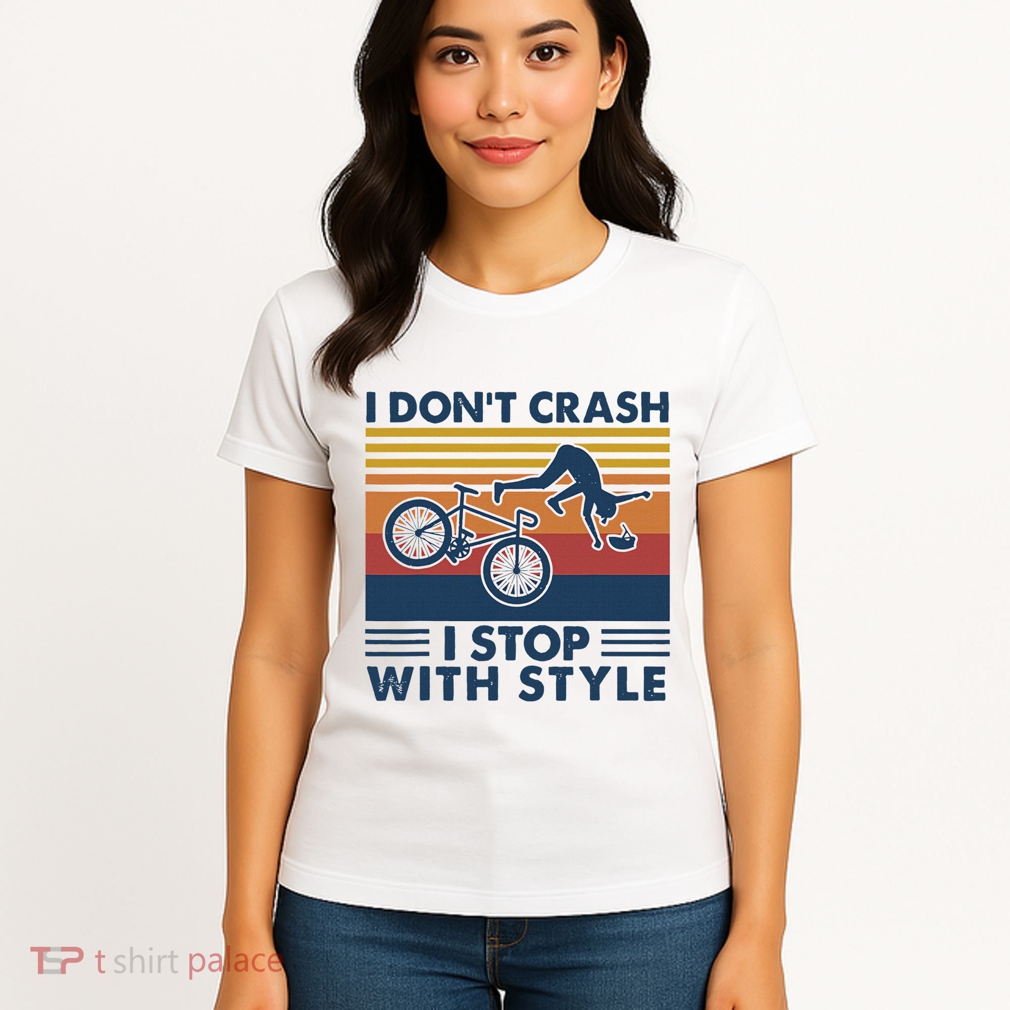 I DonT Crash I Stop With Style Bicycle Funny Women's T-Shirt