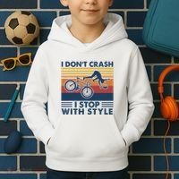 I DonT Crash I Stop With Style Bicycle Funny Kids Hoodie thumb 2