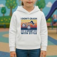 I DonT Crash I Stop With Style Bicycle Funny Kids Hoodie thumb 3