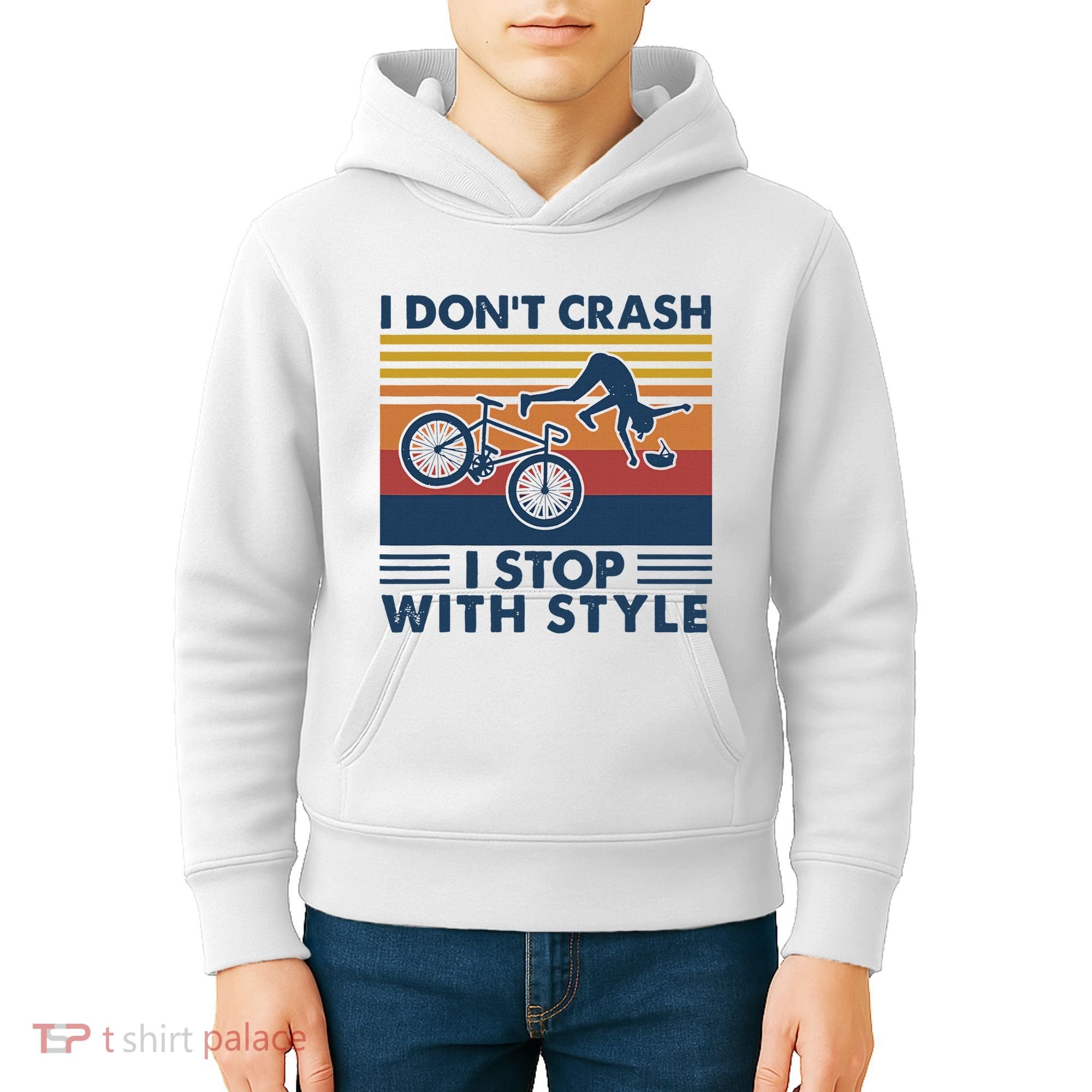 I DonT Crash I Stop With Style Bicycle Funny Kids Hoodie