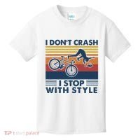 I DonT Crash I Stop With Style Bicycle Funny Kids T-Shirt thumb 0