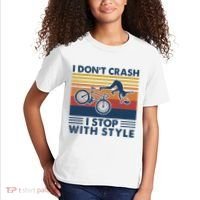 I DonT Crash I Stop With Style Bicycle Funny Kids T-Shirt thumb 2