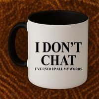 I DonT Chat IVe Used Up All My Words Funny Saying Coffee Mug thumb 2