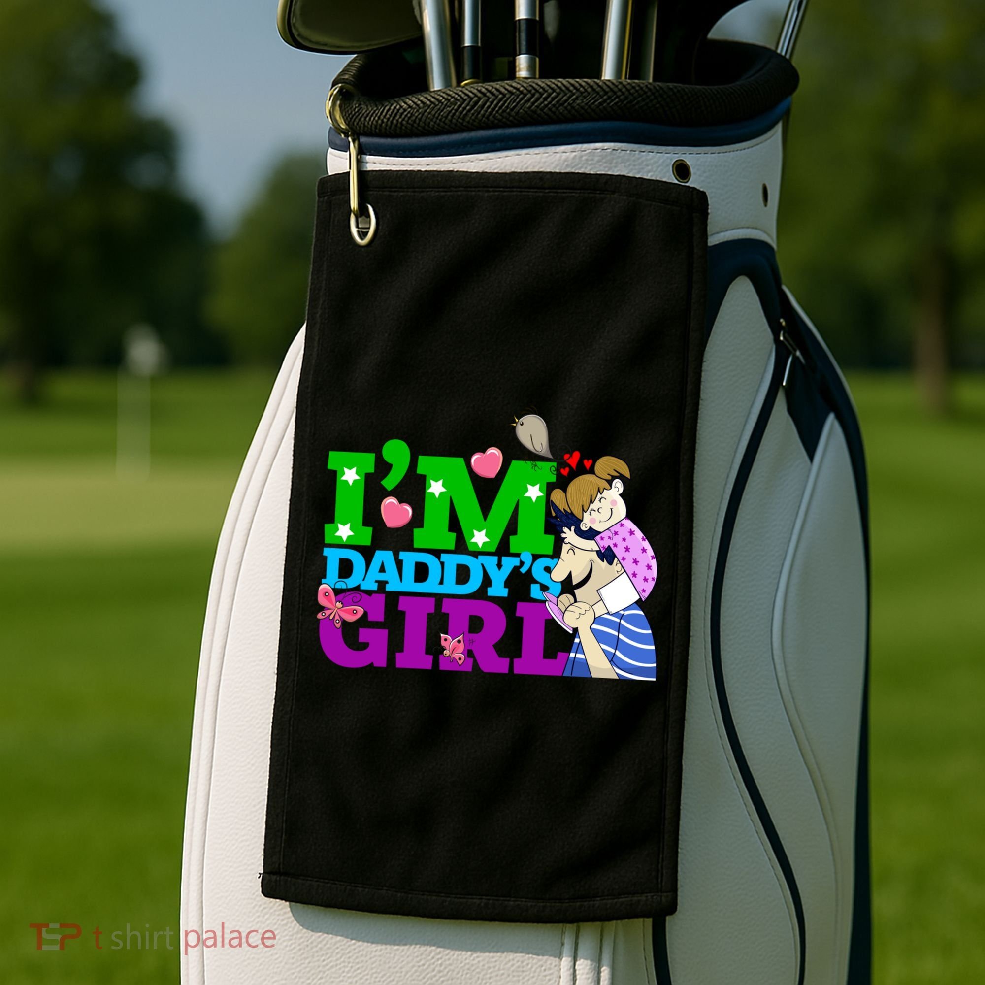 Im Daddys Cute Gift I Love You Dad Daddy Daughter Gift Golf Towel