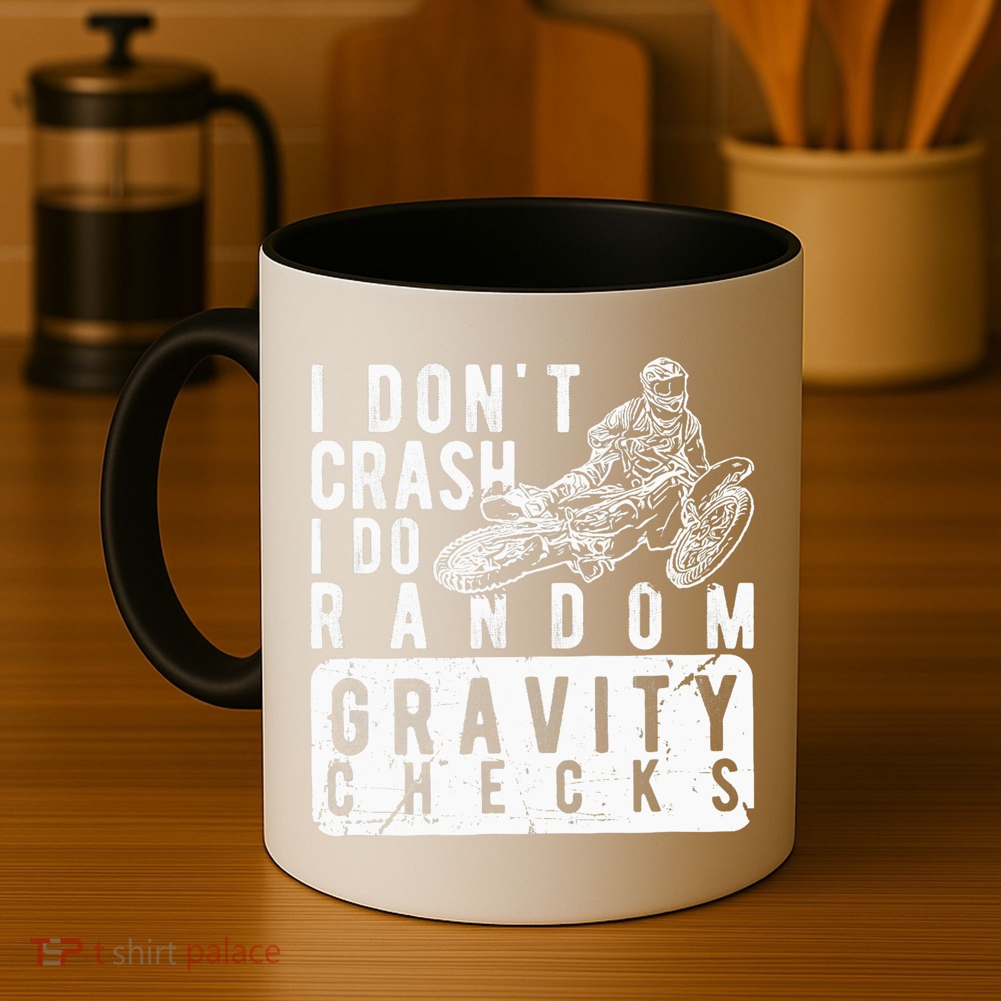 I Don't Crash, I Do Random Gravity Checks Dirt Bike Coffee Mug
