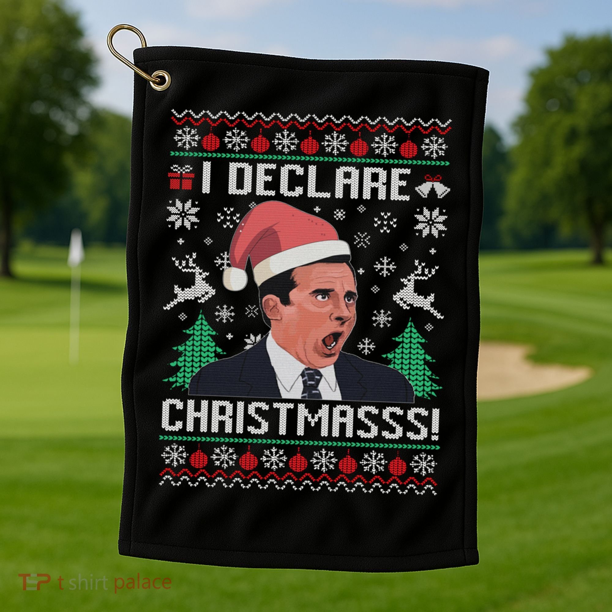 I Declare Christmas, The Office Christmas Sweater Golf Towel