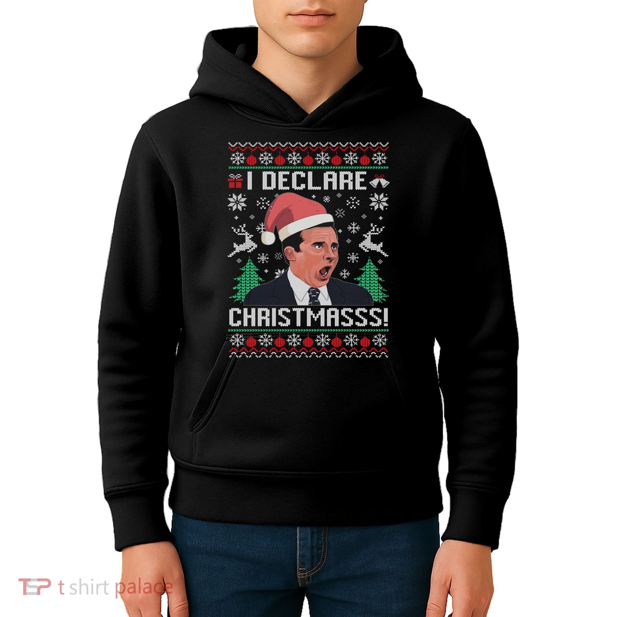 I Declare Christmas, The Office Christmas Sweater Kids Hoodie