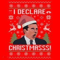 I Declare Christmas, The Office Christmas Sweater Santa Hat thumb 1