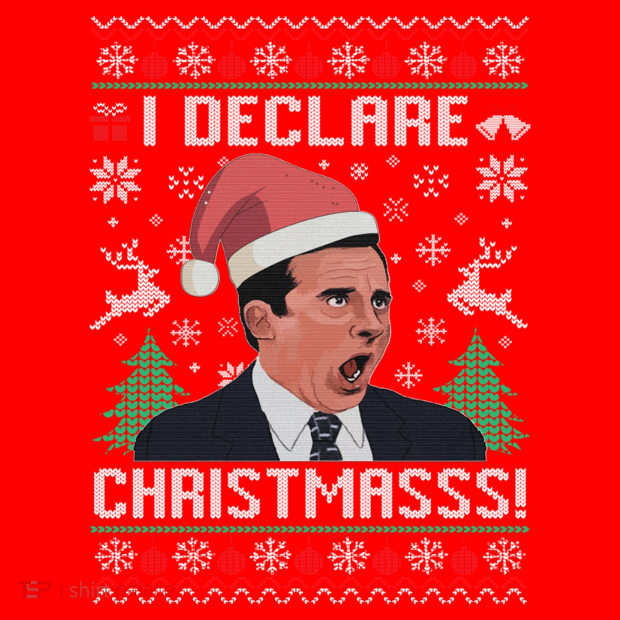 I Declare Christmas, The Office Christmas Sweater Santa Hat