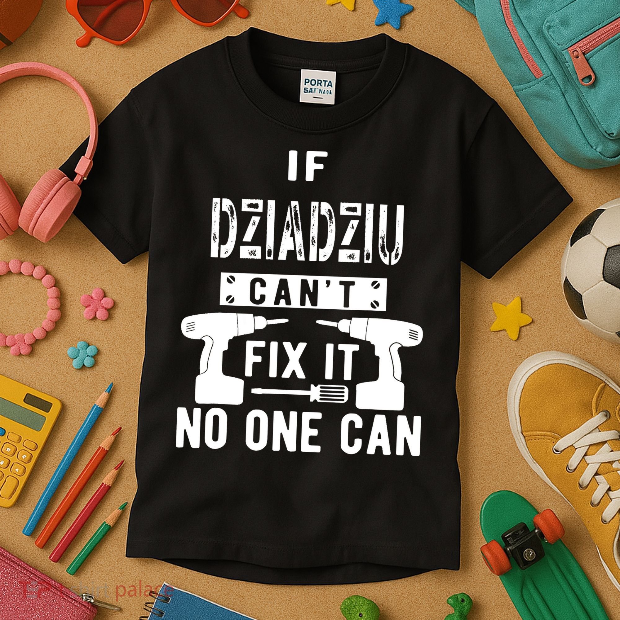 If Dziadziu Can't Fix It No One Can Poland Polish Grandpa Kids T-Shirt