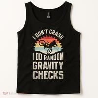 I Dont Crash I Do Random Gravity Checks Mountain Biking Tank Top thumb 2