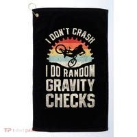 I Dont Crash I Do Random Gravity Checks Mountain Biking Golf Towel thumb 0