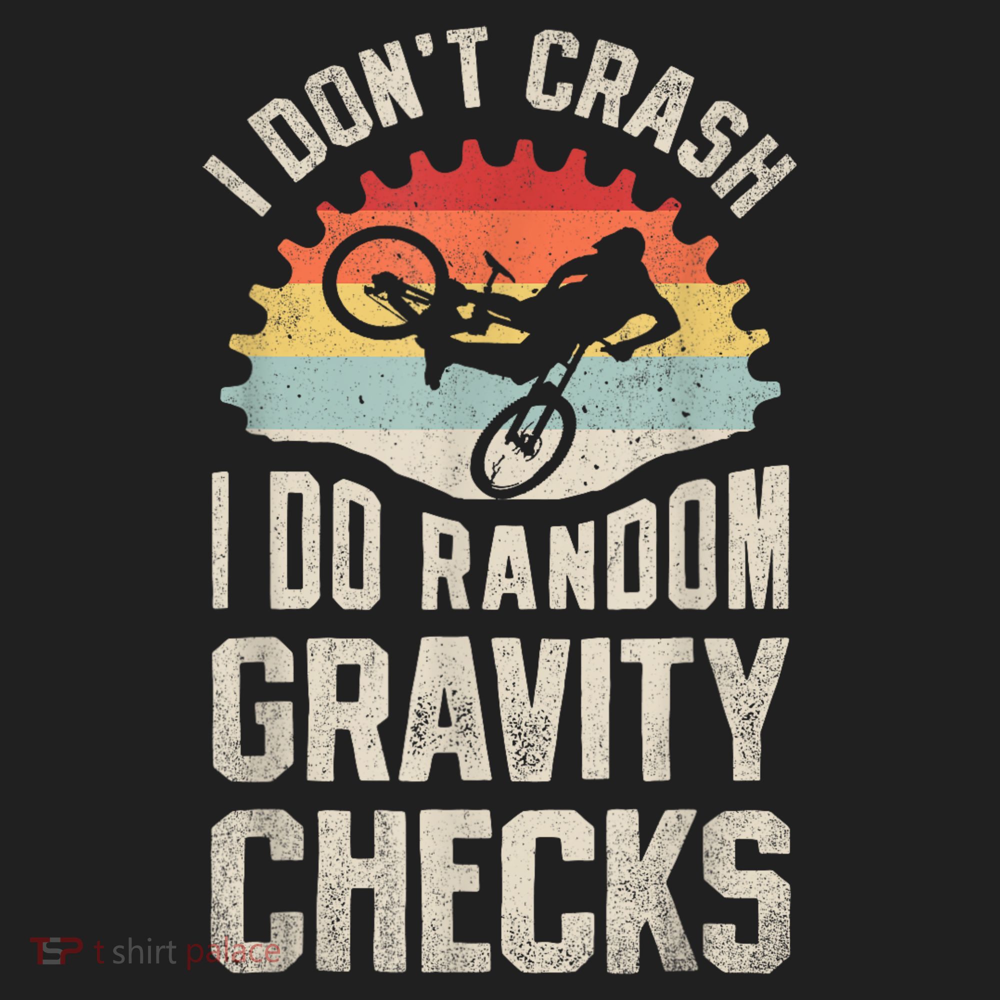 I Dont Crash I Do Random Gravity Checks Mountain Biking Golf Towel