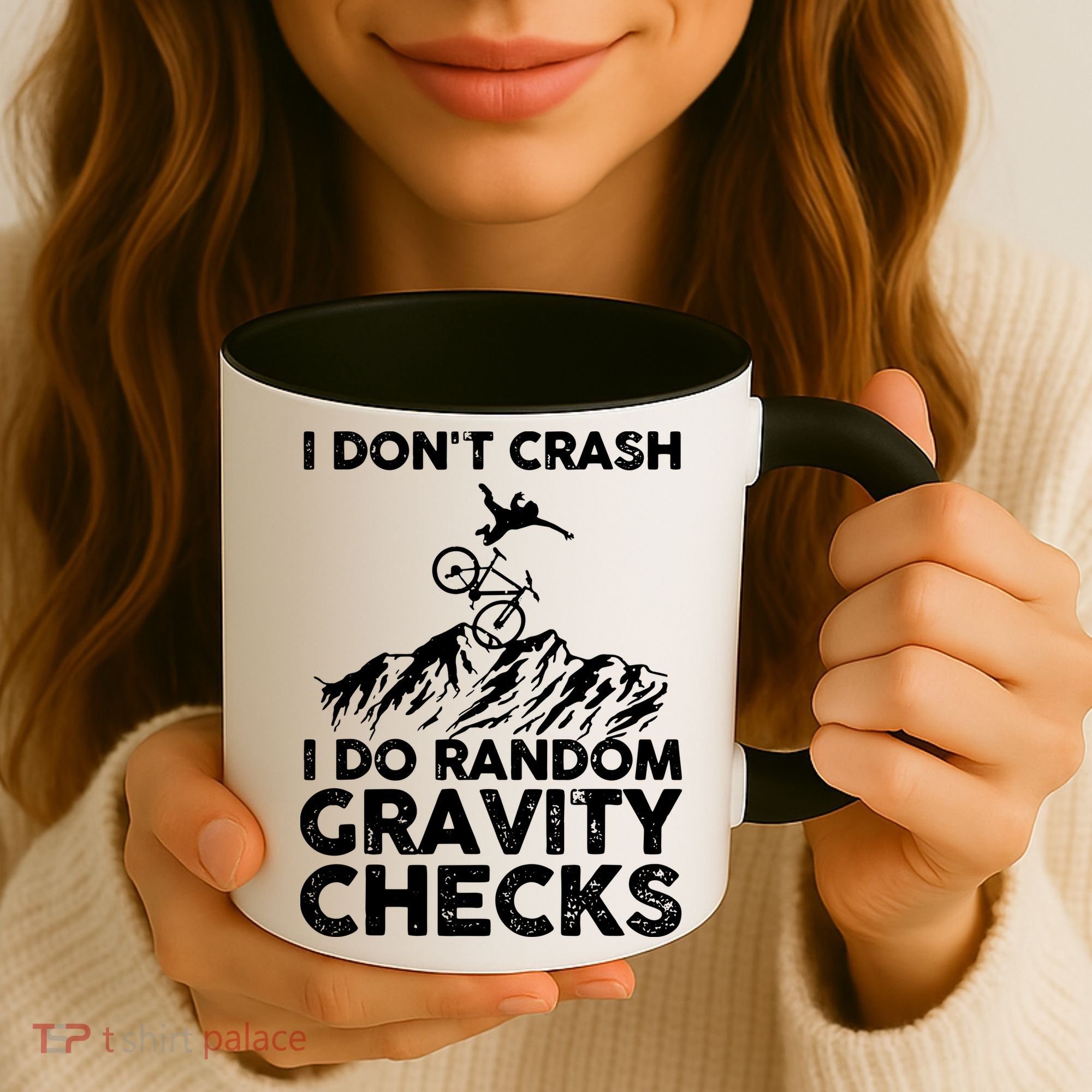I Don't Crash I Do Random Gravity Checks Mountain Biking Coffee Mug