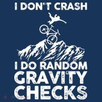 I Don't Crash I Do Random Gravity Checks Mountain Biking Polo thumb 2