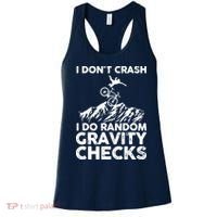 I Don't Crash I Do Random Gravity Checks Mountain Biking Women's Tank Top thumb 0