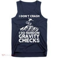 I Don't Crash I Do Random Gravity Checks Mountain Biking Tank Top thumb 0
