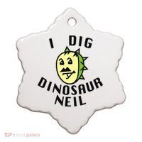 I Dig Dinosaur Neil Ceramic Ornament thumb 0