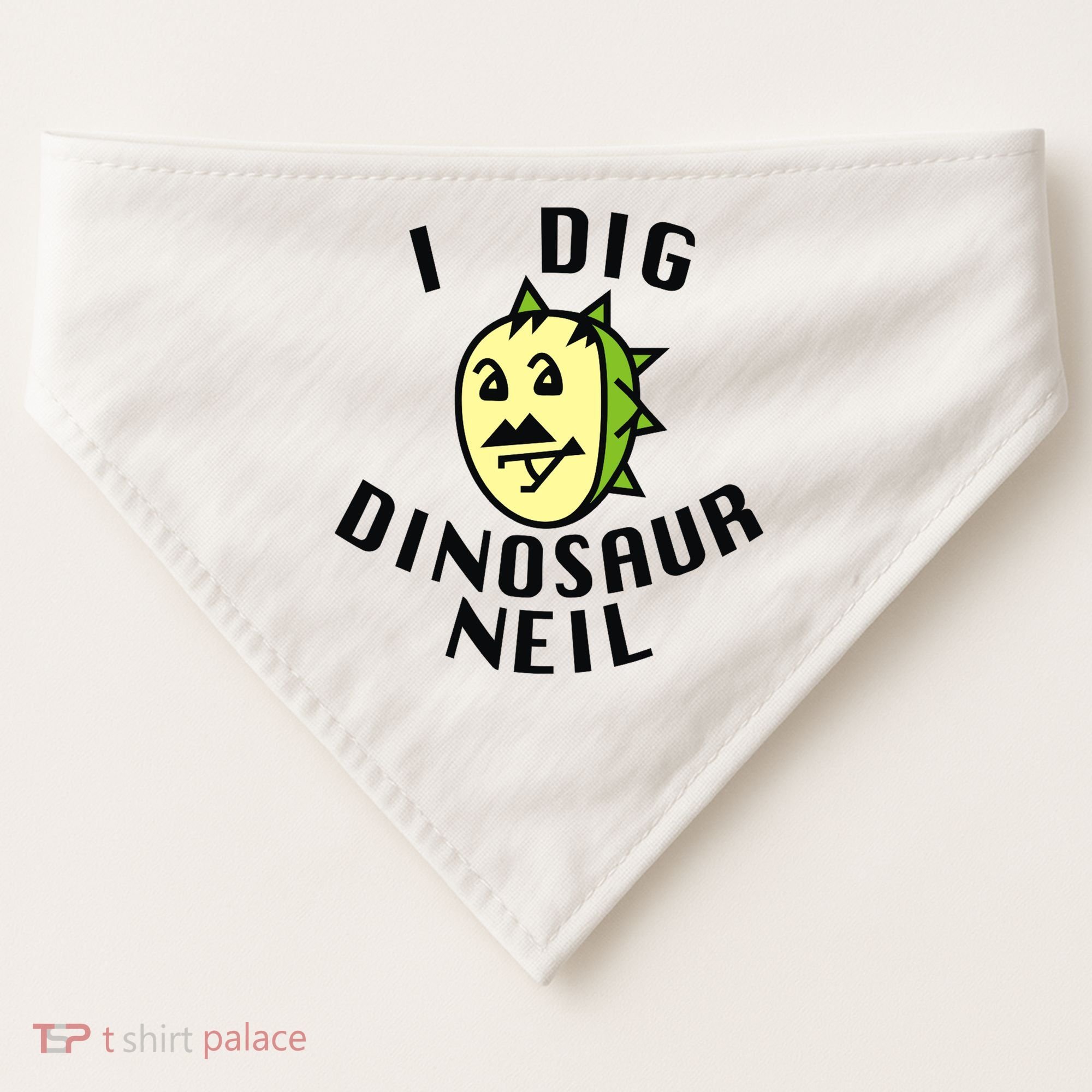 I Dig Dinosaur Neil USA-Made Doggie Bandana