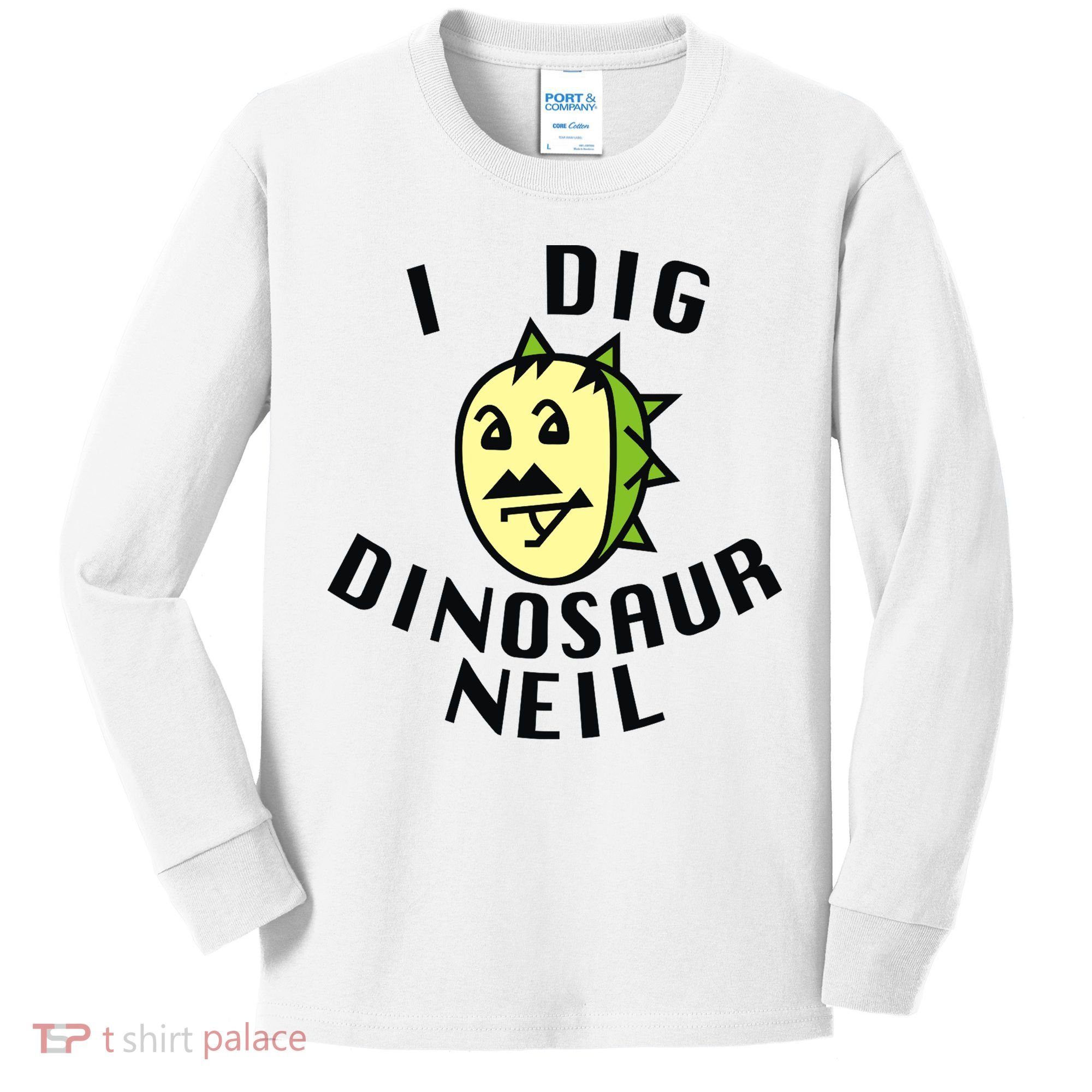 I Dig Dinosaur Neil Kids Long Sleeve Shirt