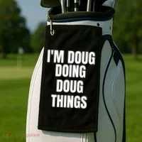 Im Doug Doing Doug Things Funny Birthday Name Gift Golf Towel thumb 2