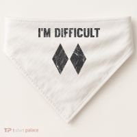 Im Difficult Double Black Diamond Ski Snowboard USA-Made Doggie Bandana thumb 0
